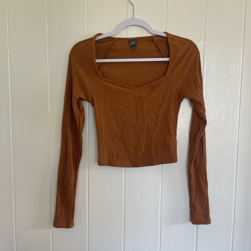 Brown long sleeve top
